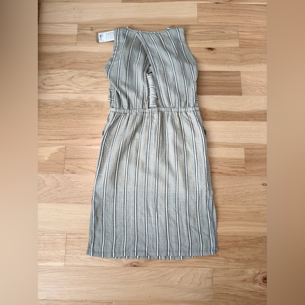 PrAna Ecotropics Dress Gray Stellar Stripe Organic Cotton Size Small Cut Out - Picture 12 of 12